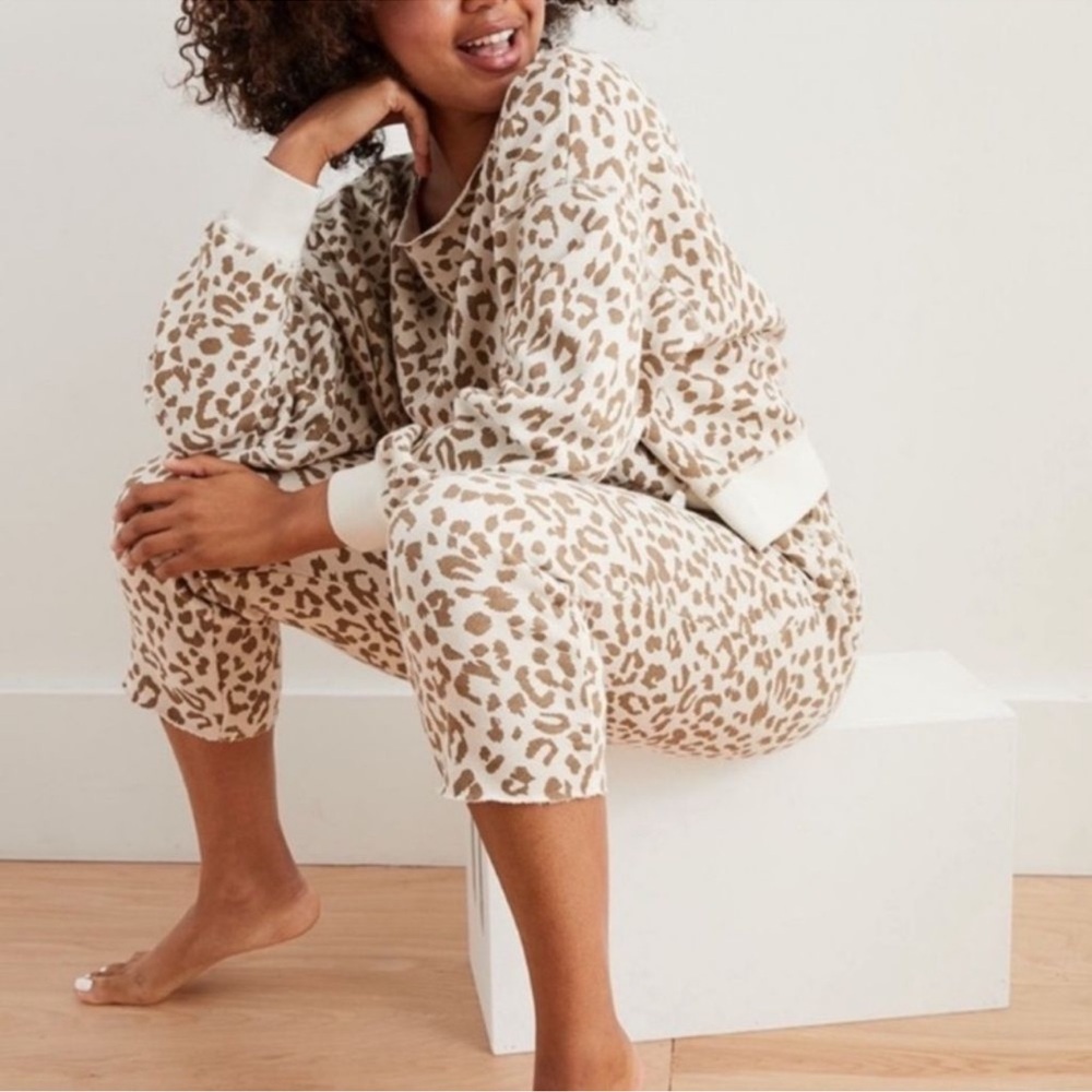Aerie cropped leopard sweats